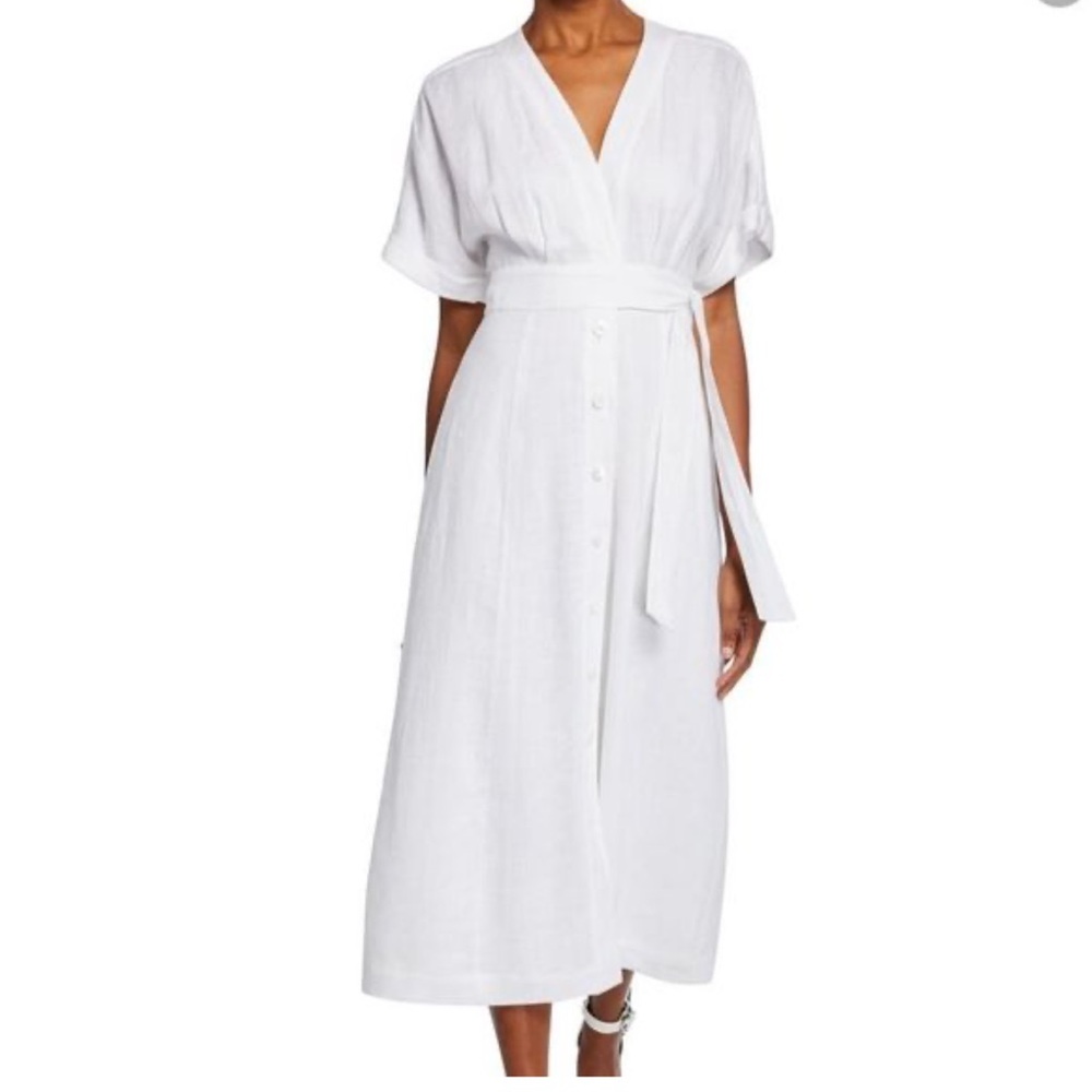Equipment white linen dress